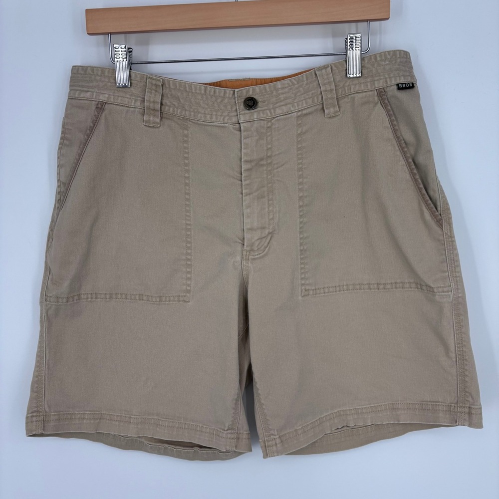 Howler Bros Clarksville Walk Shorts Mens 34 Tan Canvas Hiking Outdoor *FLAW